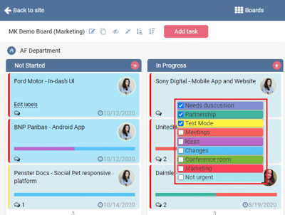 Virto SharePoint Kanban Board Update — Due Date, Labels and more