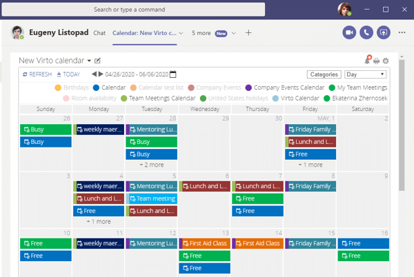 Virto Kalender in Microsoft Teams - jetzt verfügbar!
