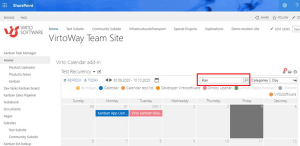 Virto Calendar Online Update — New Pack of Useful Tools