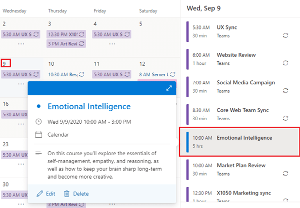 Virto Calendar Online — Export of ICS files to the Outlook